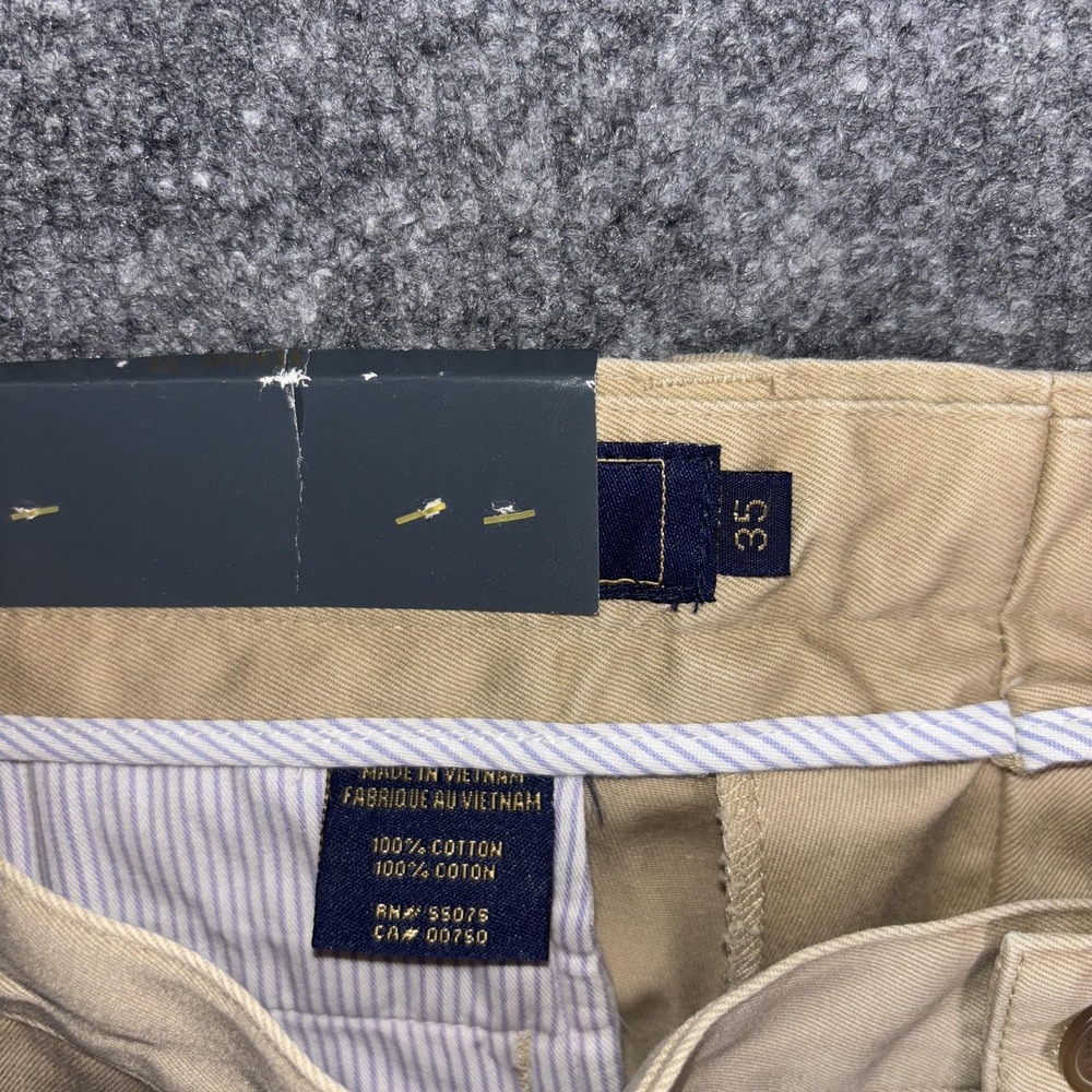 Bobby Jones Players Pants Mens 35x33 Camel Khaki Cotton‎ Chino Golf Flat Front - Picture 7 of 14